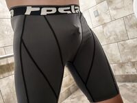 Wearing my cock cage in my spandex compression underwear : 9 Nude Pics