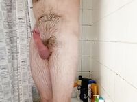 Rockard Daddy in the Shower Playing with Hard Cock: 17 Nude Pics