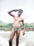 River fun day in my new Zebra man brief : 29 Nude Pics