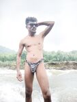 River fun day in my new Zebra man brief : 29 Nude Pics