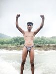 River fun day in my new Zebra man brief : 29 Nude Pics