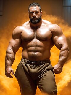 Super muscle man in bed Photo Album